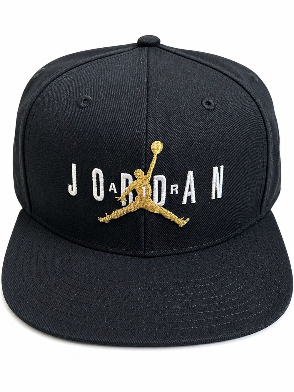 Nike Air Jordan Snapback Hat Black Gold Jumpman Adjustable Cap OS